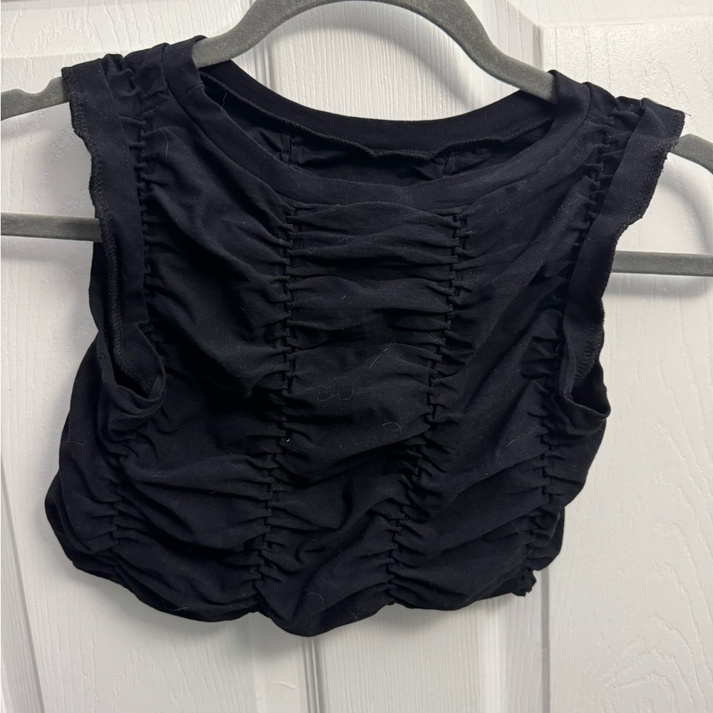FP Movement by Free People‎ Black Gathered Crop Top